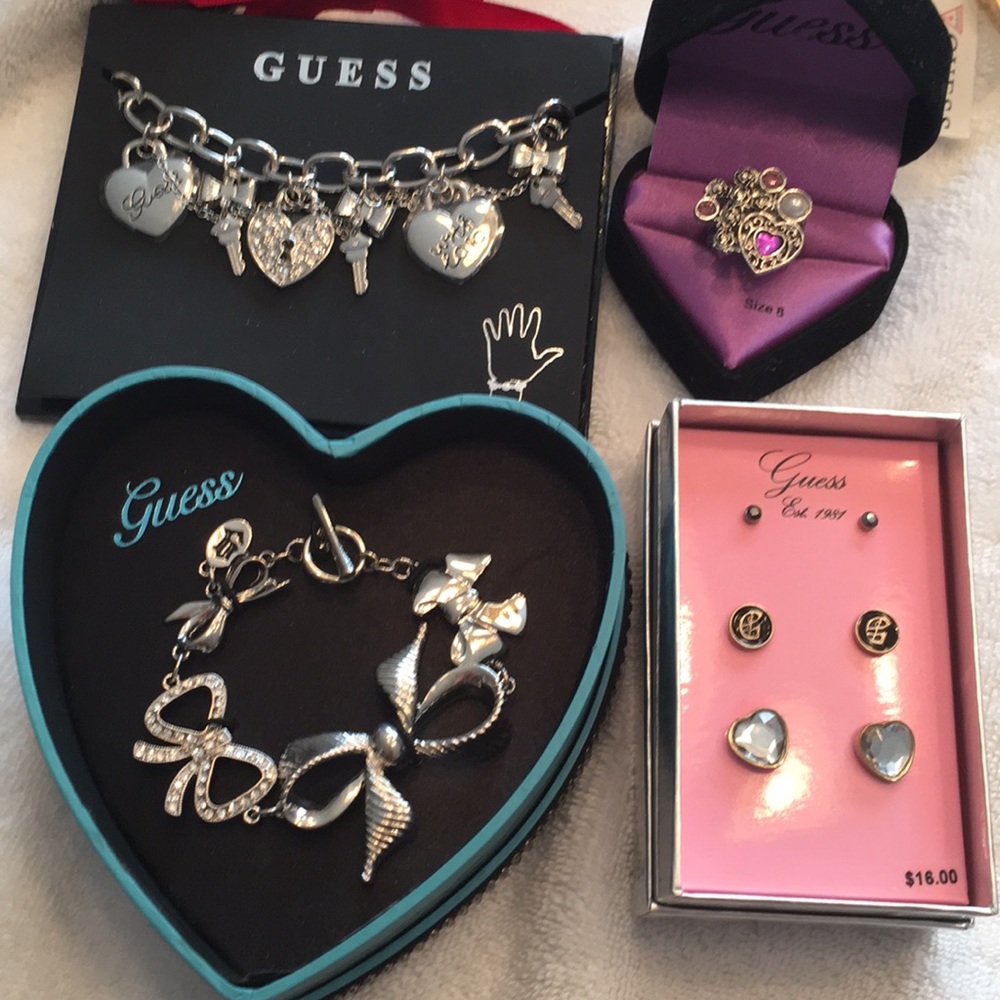 New Guess boxed jewelry lot of 4 pieces